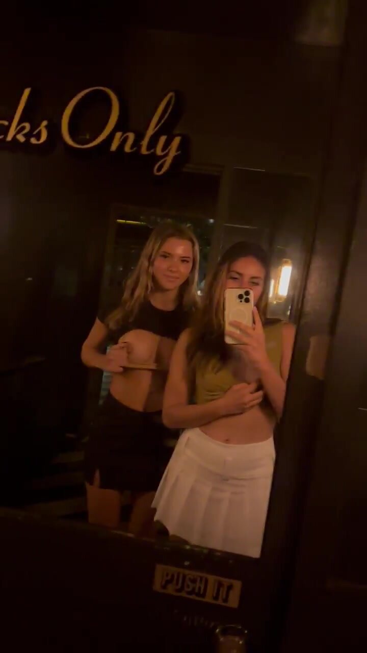 Had to sneak away from dinner to flash our titties ;)