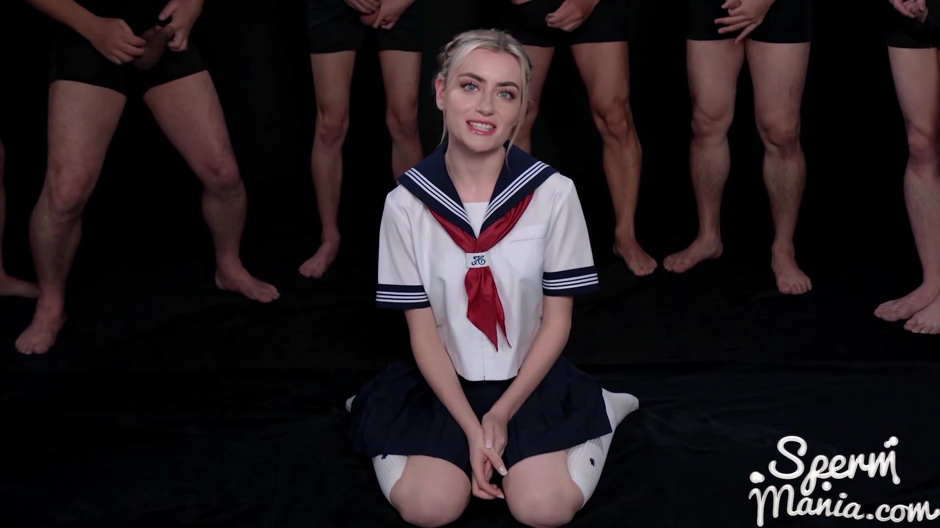 Naughty little schoolgirl loves the taste of cum