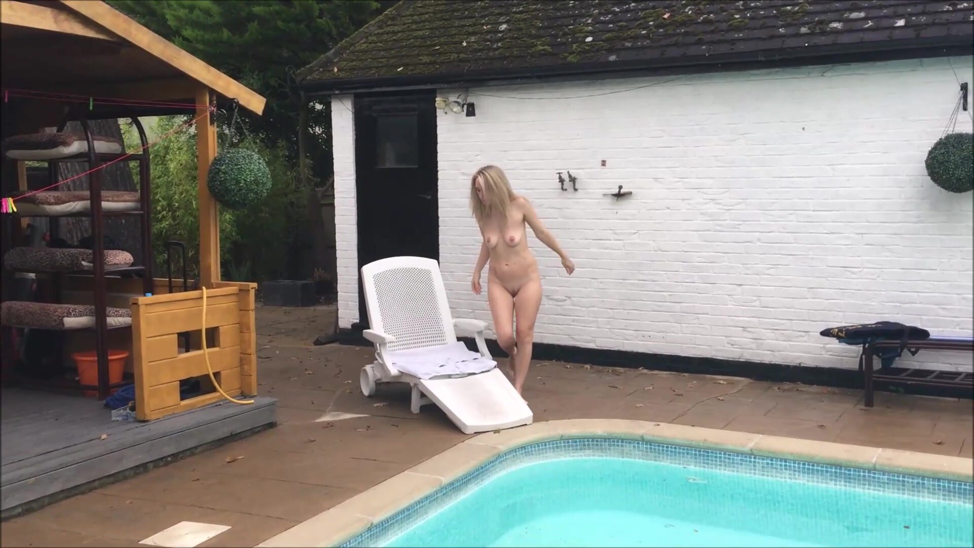 As requested, the FULL length pissing by the pool video.