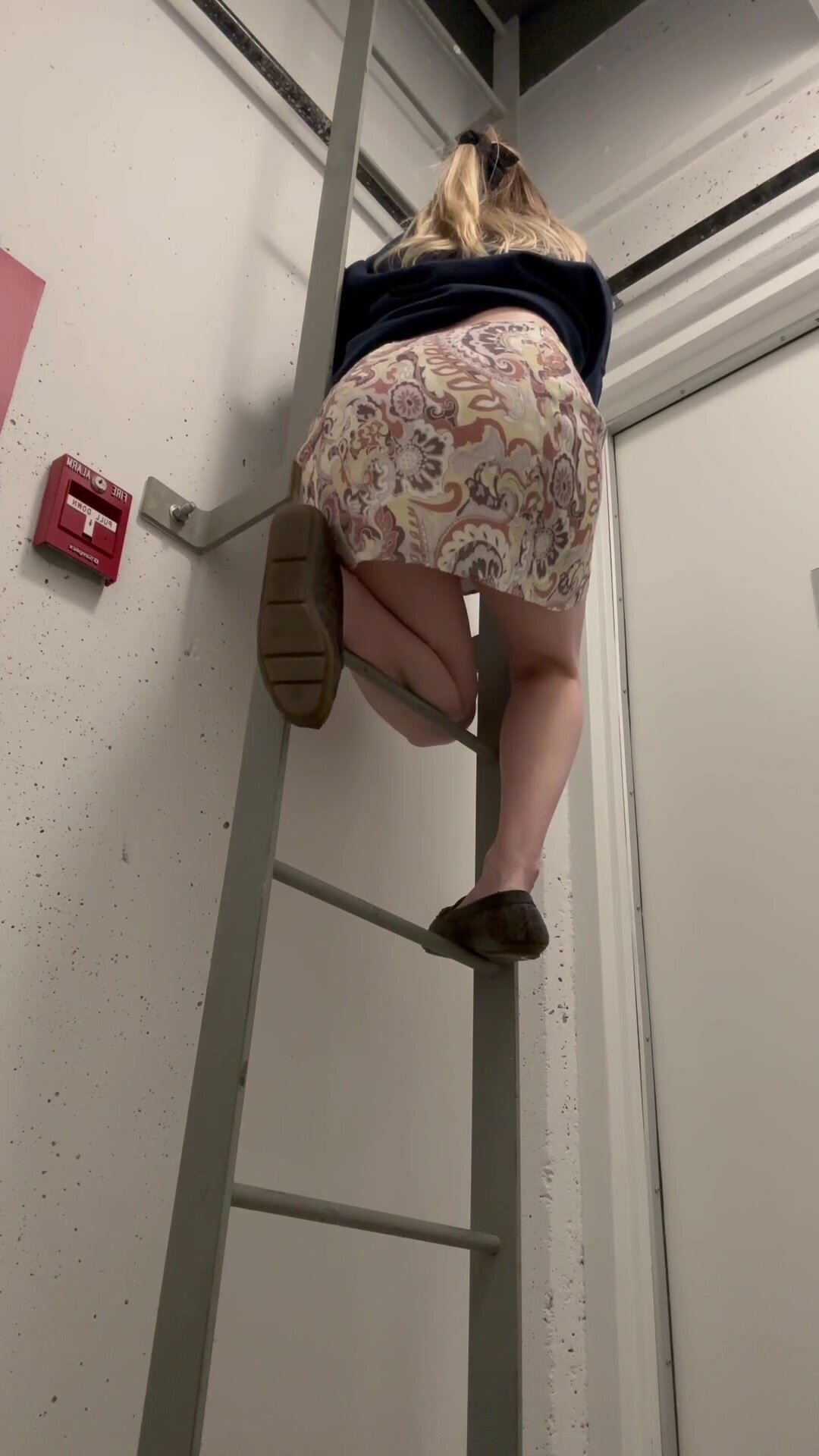 Peeing on a ladder in my public apartment stairwell
