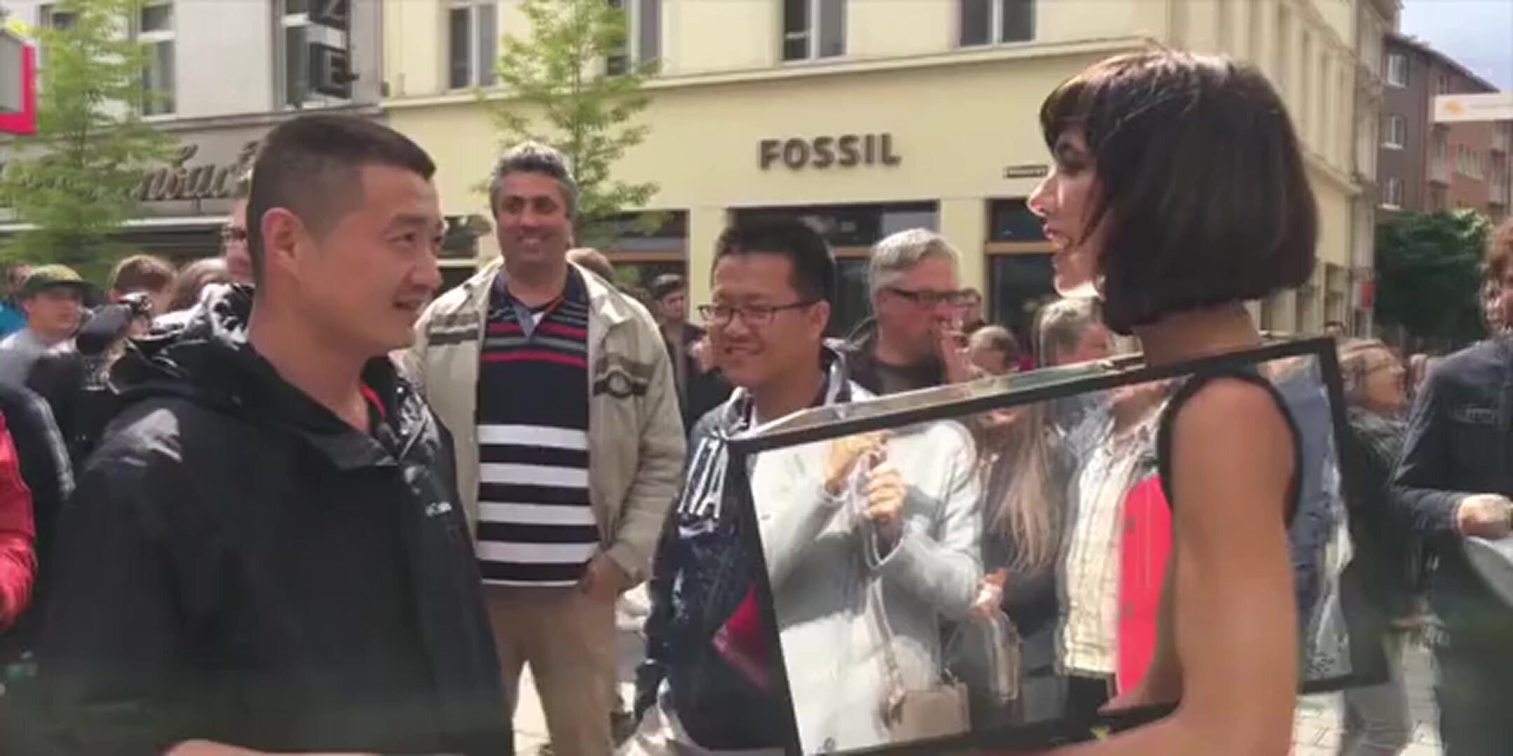 Woman Letting Strangers Feel Her Up