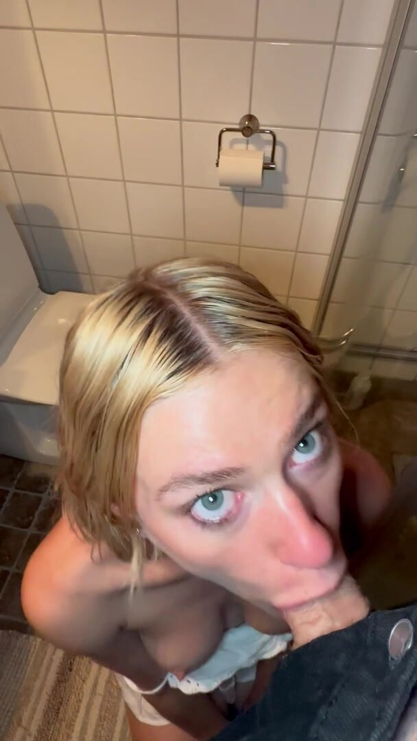 Giving him a blowjob before he goes out with the boys