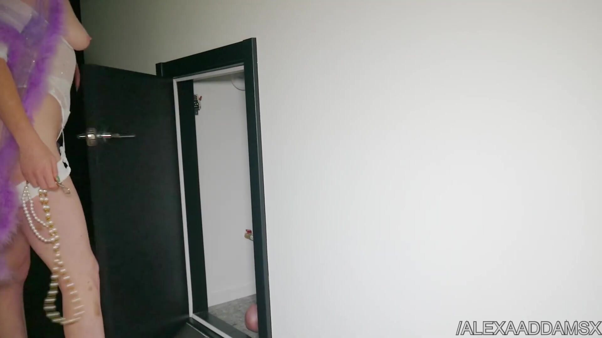 Free use pet kept in closet and brought out on a leash & used by mistress wherever she sees fit