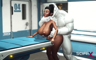 A robot fucks a black woman - awesome technology.