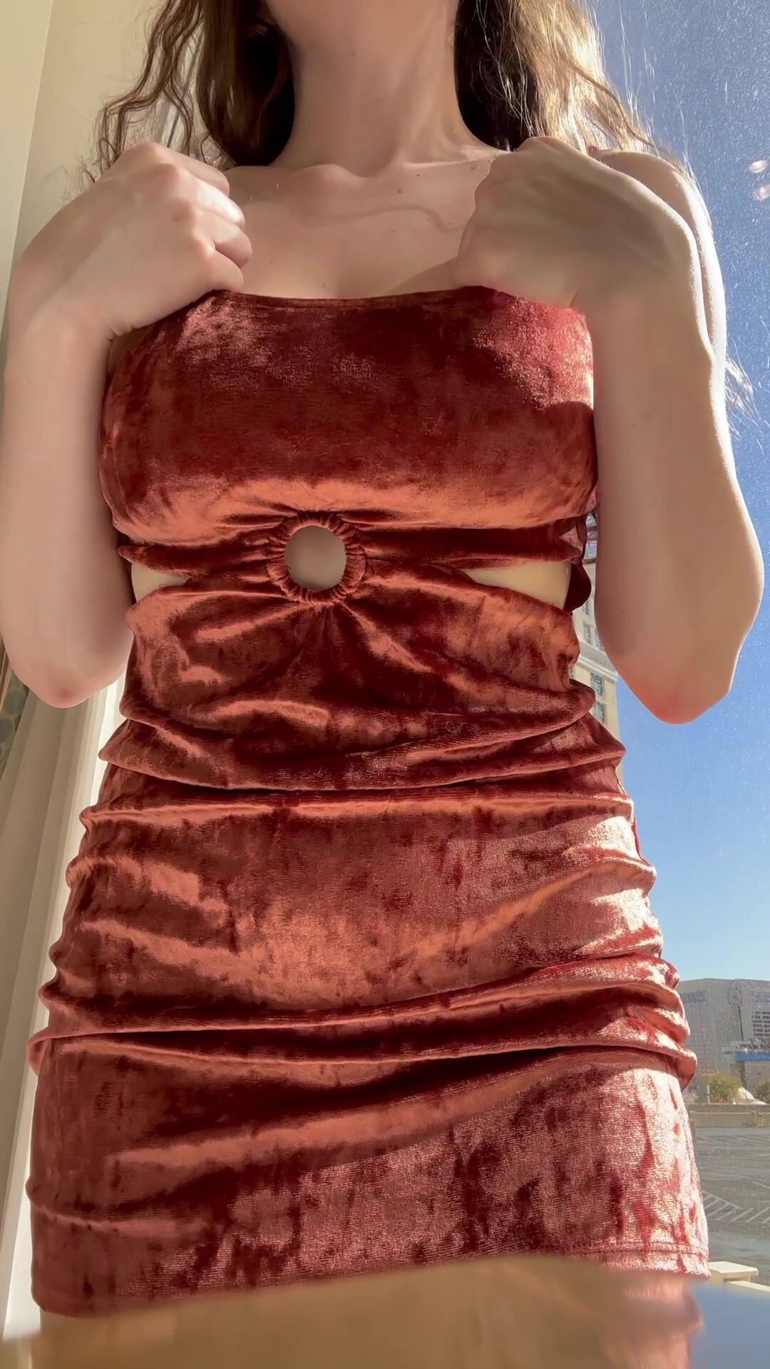 No bra or panties under my dress today