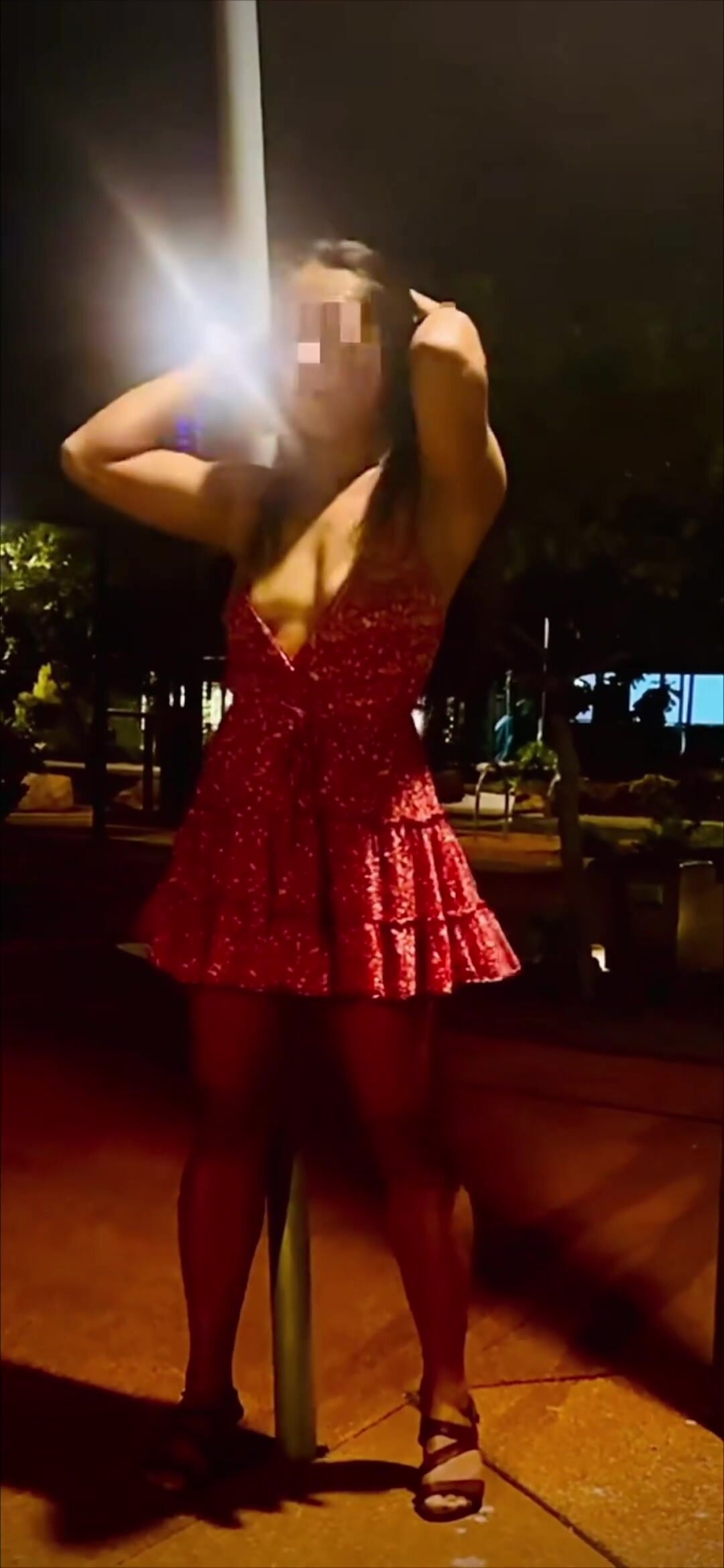 First public pee from behind. Nervous and nice