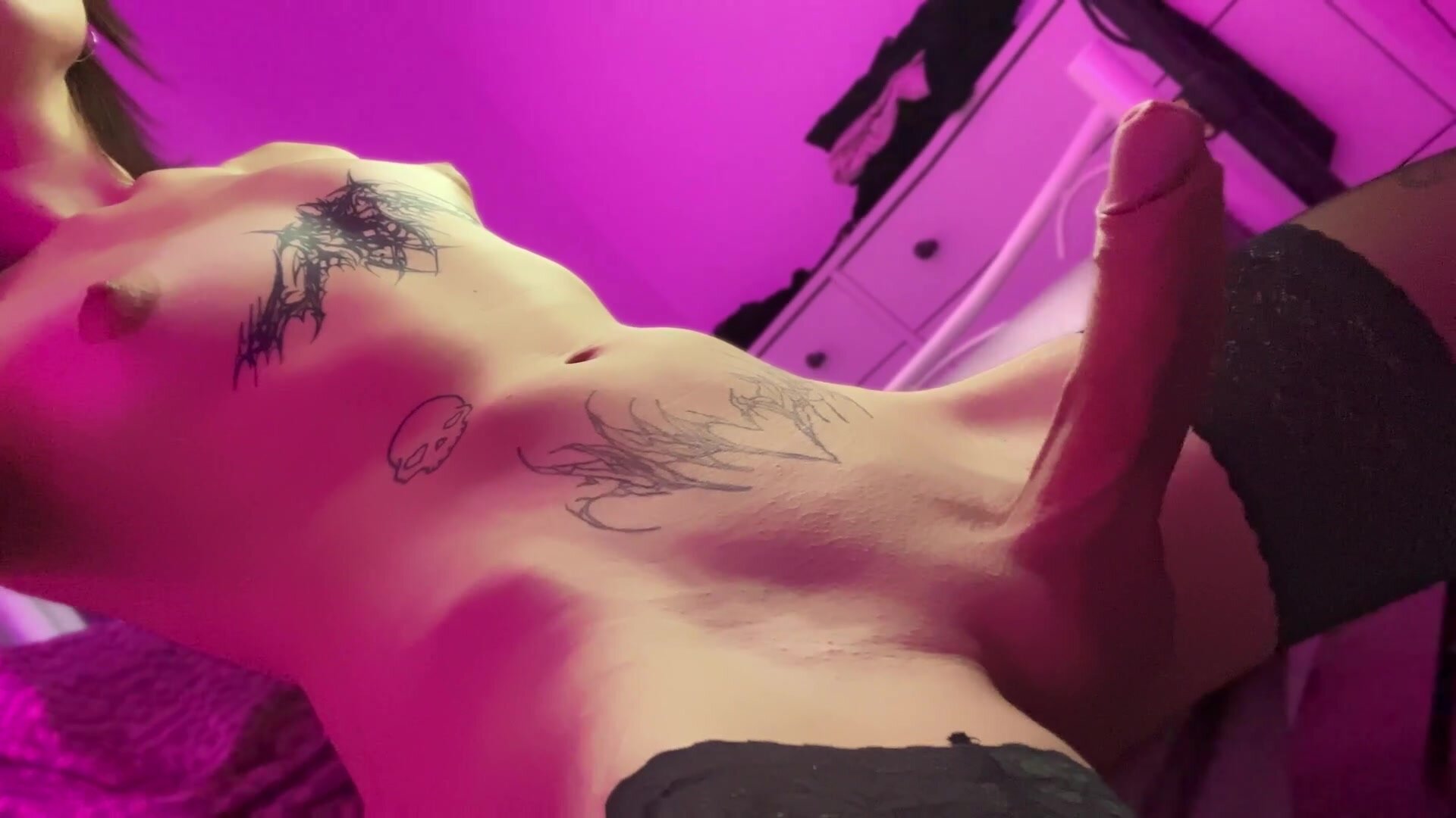 Would you get down on your knees for mommy and her huge cock?