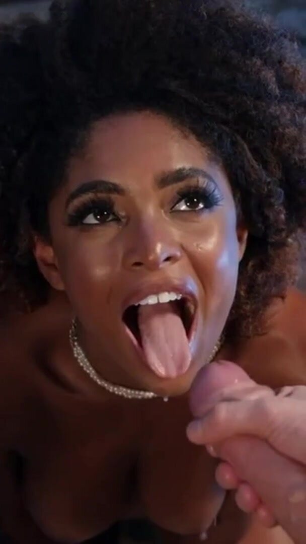 that eye contact as she gets painted