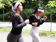 Latina Cutie Gets Intense Outdoor Training From Her Coach