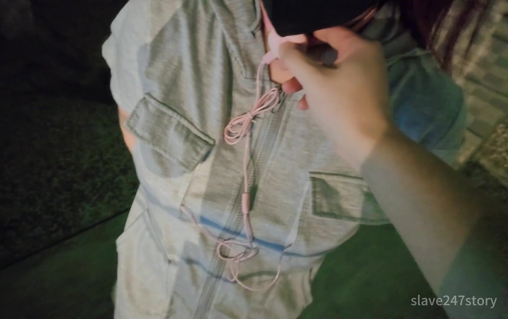 My nipples started shaking as the collar button was pressed outside… I couldn’t hide my shame