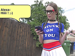 Perv pickups nerdy and slutty teen Alexa Nova for butt fun over internet