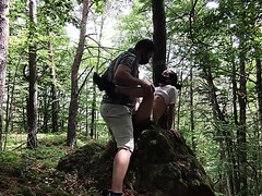 Sex in the forest with an Asian slut