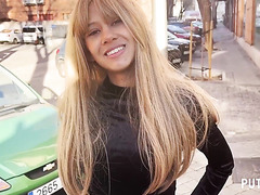 Blonde and slim latina agrees to get in bed with him