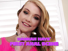 Neat teen Hannah Hays in her very first anal scene