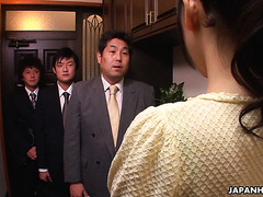 Housewife Reina Misaki is toyed by husband's employees