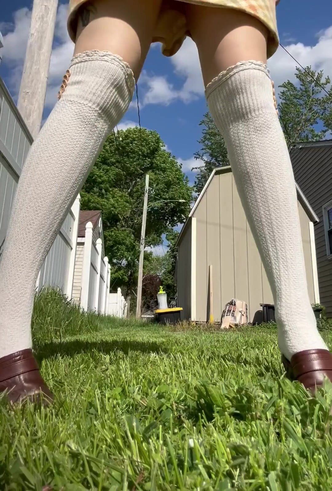 Don’t mind me… just a vintage gal watering some grass…