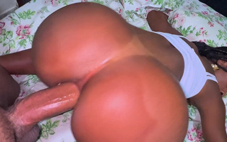 Thicc Ebony teen babe got fucked in anal by BBC for the first time
