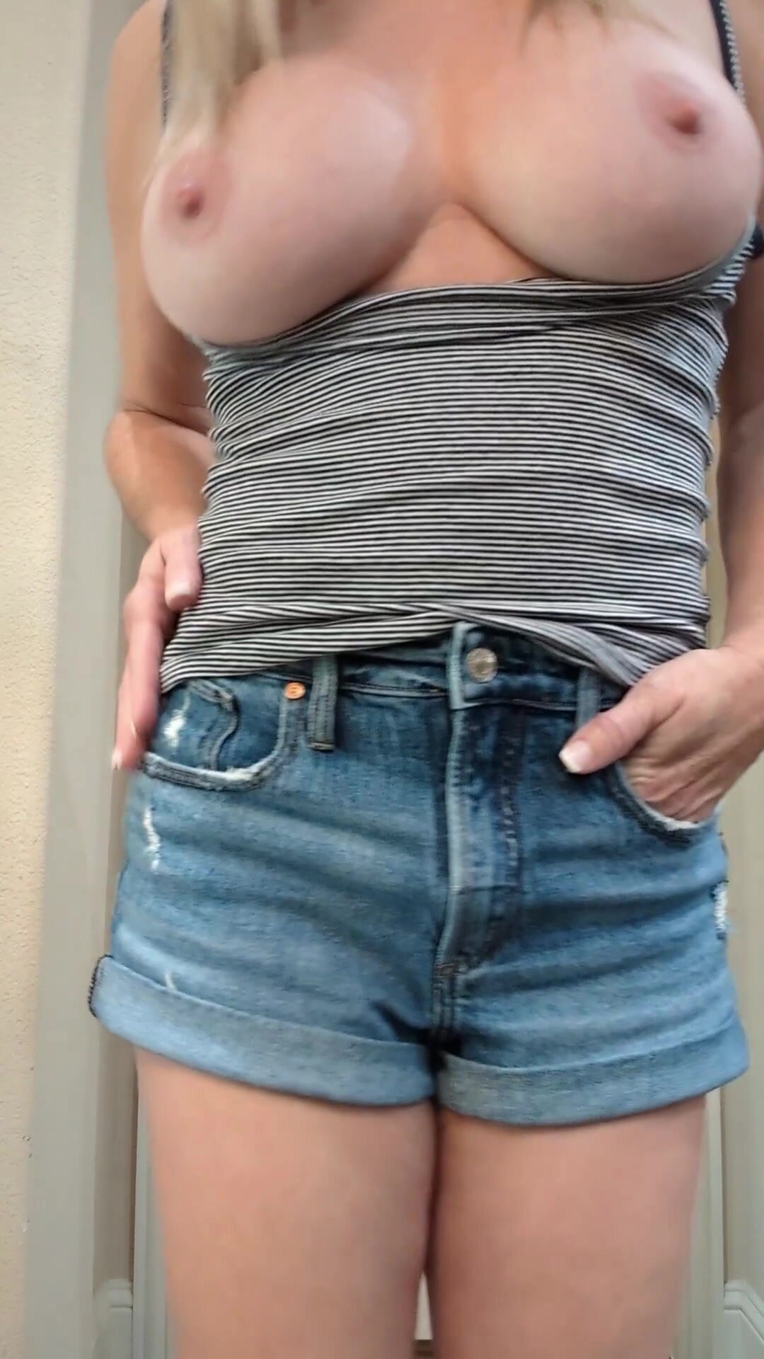 top pulled down... tits out and still fuckable at 54