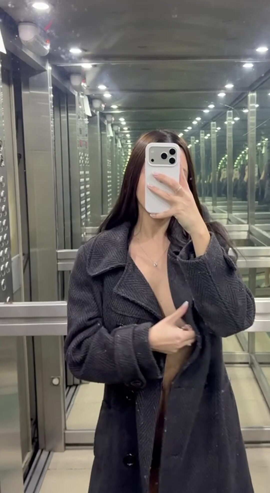 I don't wear anything under my coat for the day