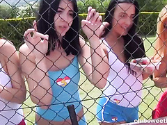 Hot bratty girls enjoy every outdoor activity turning it into orgy