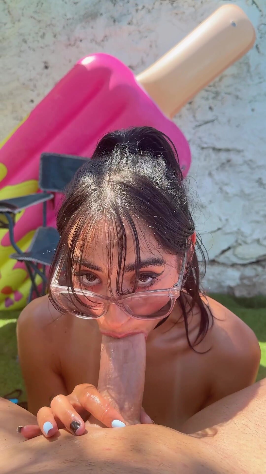 She looks even cuter with a huge dick in her mouth