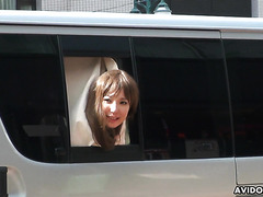 Kei Mizushima, tight JAP babe, loves risky public sex in minivan