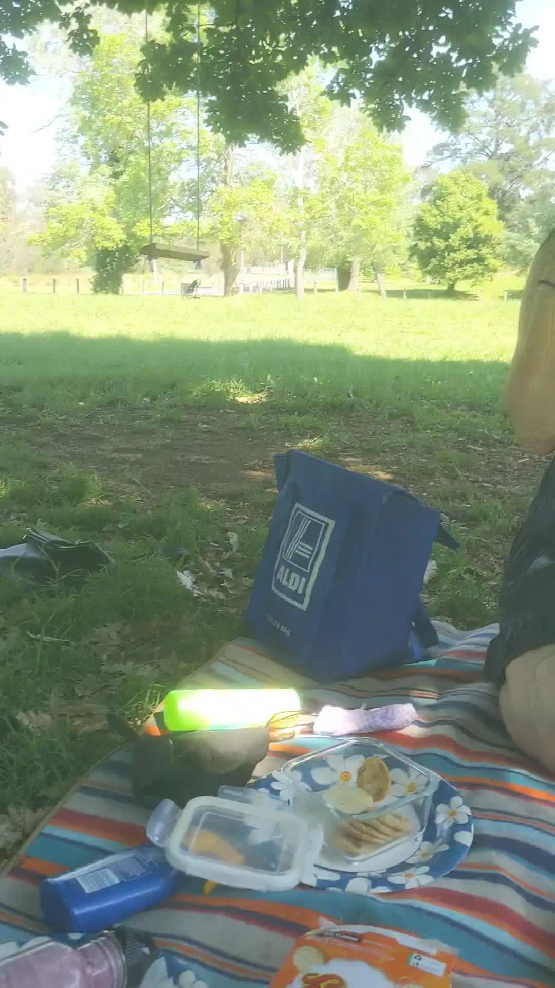 Nervous laughter while flashing in the park