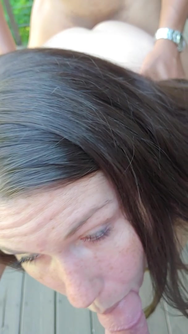 A wink to hubby while spit roasted