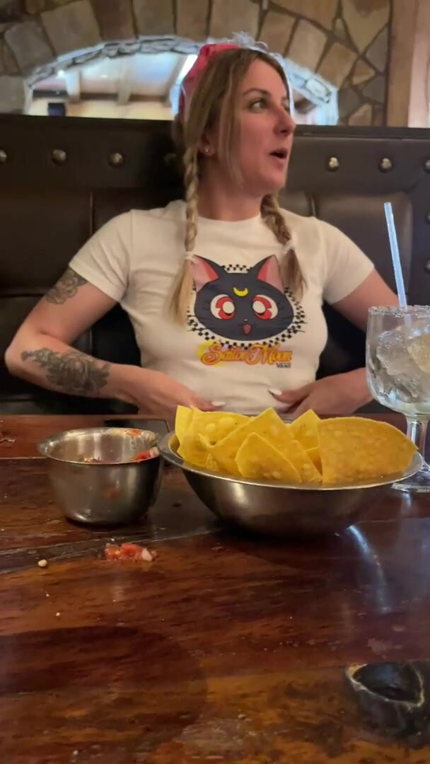 Whipping my tits out at the restaurant