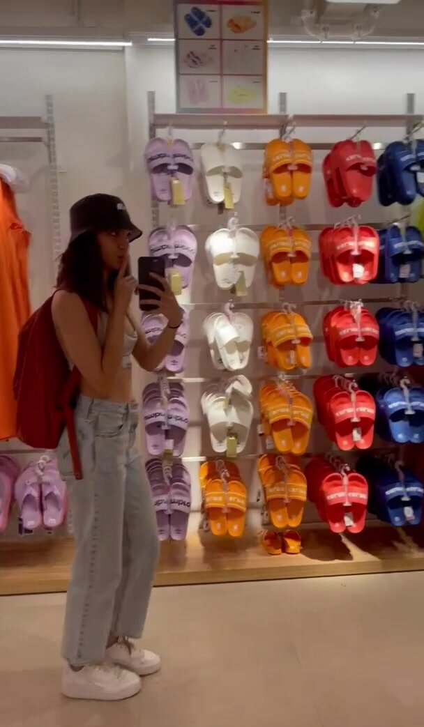 Getting a little bit naughty in a store for the first time