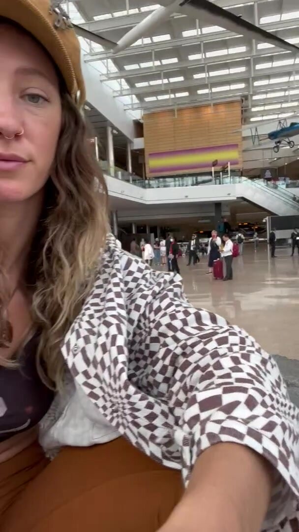 I wish it was socially acceptable to be topless at the airport. Until then, I’ll sneakily flash.